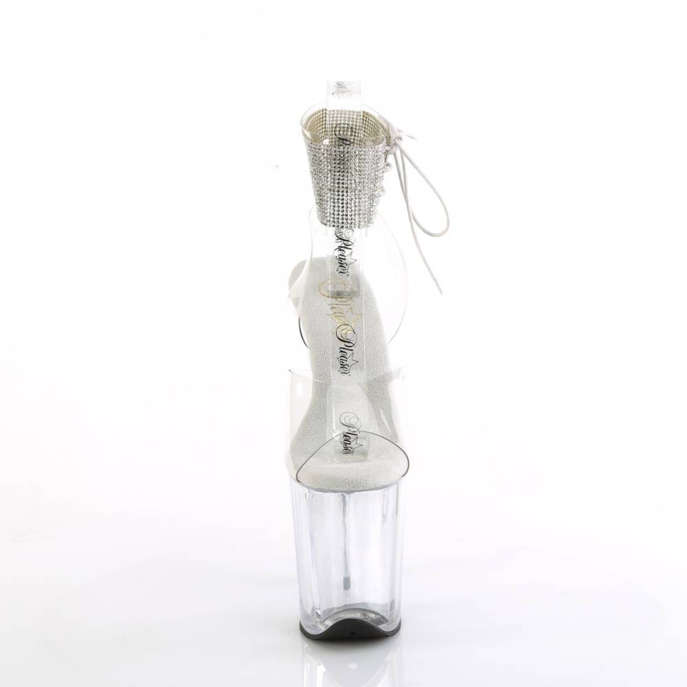 Pleaser - FLAMINGO8912RS Sandaal met enkelband, Paaldans schoenen - Transparant